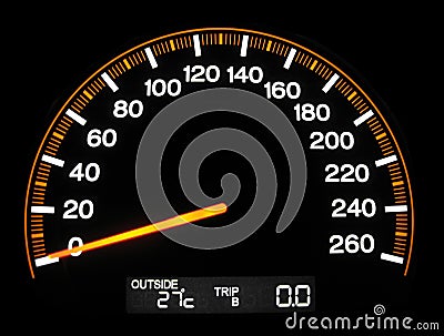 LED Speedometer Stock Photo