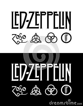 Led Zeppelin classic vector logo. Vector Illustration