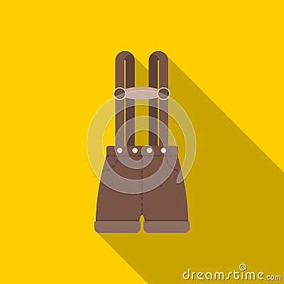 Lederhosen icon in flat style isolated on white background. Oktoberfest symbol stock vector illustration. Vector Illustration