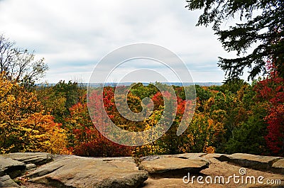 Ledges Overlook view in Autumn Stock Photo