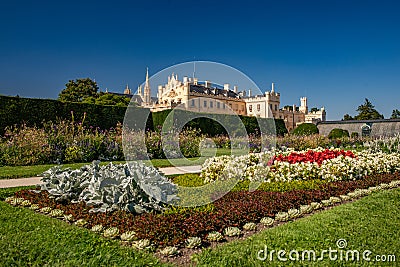 Lednice Chateau with beautiful gardens Editorial Stock Photo