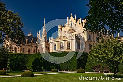 Lednice Chateau with beautiful gardens Editorial Stock Photo