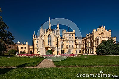 Lednice Chateau with beautiful gardens Editorial Stock Photo