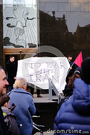 Leeds anti war protest against Iran Editorial Stock Photo