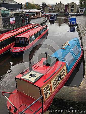 Leeds and Liverpool - Canal at Skipton - Yorkshire - England Editorial Stock Photo
