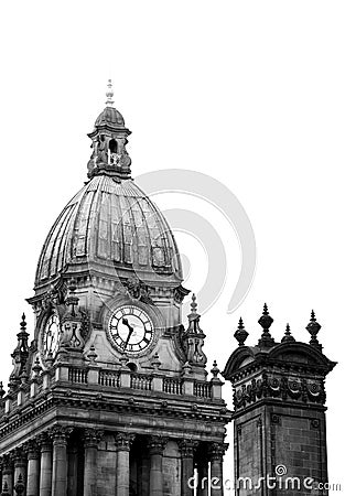 Leeds Town Hall (monochrome) Stock Photo