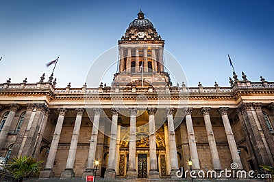 leeds townhall front view Stock Photo