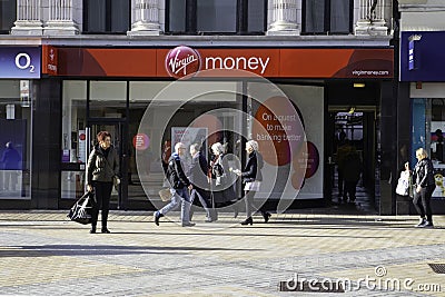 Virgin Money bank branch in Leeds Editorial Stock Photo