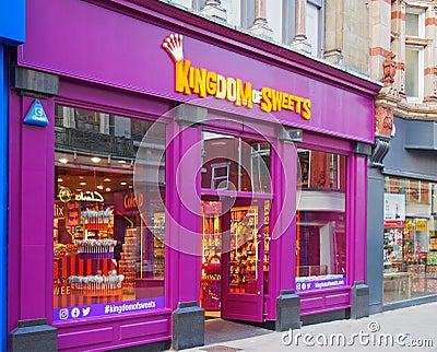 Leeds, west yorkshire, united kingdom of sweets american candy store in commercial street leeds Editorial Stock Photo