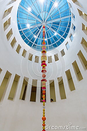 Leeum Samsung Museum of Art interior view with Alchemy sculpture by Korean artist Choi Jeong Hwa in Seoul South Korea Editorial Stock Photo