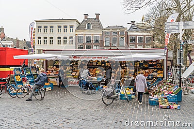 People buying vegetable`s at the saturday market Editorial Stock Photo