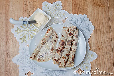 Lefse - top view Stock Photo