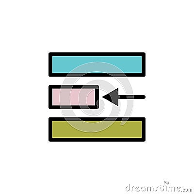 left alignment icon. Can be used for web, logo, mobile app, UI, UX on white background Vector Illustration