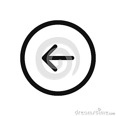 Left arrow, Back button vector icon in modern design style for web site and mobile app Vector Illustration