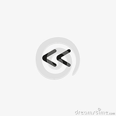 Left arrow icon. Previous page, go back sign for website and mobile app UI designs Vector Illustration