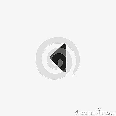 Left arrow vector icon. Previous page, swipe left button design for web and mobile UI Vector Illustration