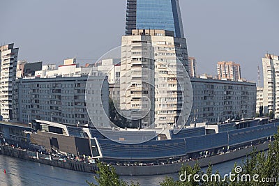 Left-bank embankment of the city of Krasnoyarsk. Stock Photo
