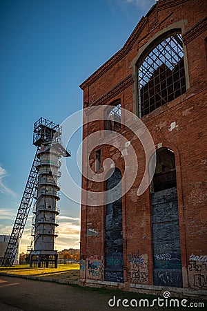 Buildings left in ruin Stock Photo