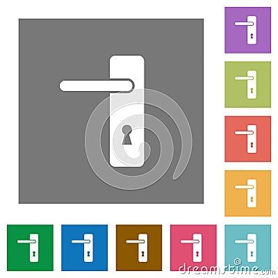 Left handed simple door handle square flat icons Stock Photo