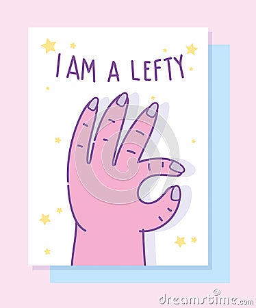 Left handers day, hand showing like gesture cartoon celebration Vector Illustration