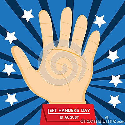 Left handers day. Vector Illustration