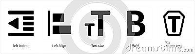 left indent, Left Align, Text size Vector Illustration