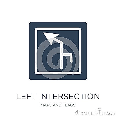 left intersection icon in trendy design style. left intersection icon isolated on white background. left intersection vector icon Vector Illustration