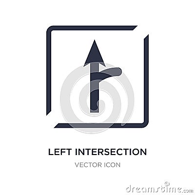 left intersection icon on white background. Simple element illustration from Maps and Flags concept Vector Illustration