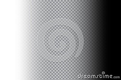Left light gradient. Right black transparency. Transparent fading background. Vector shading overlay. Vector Illustration