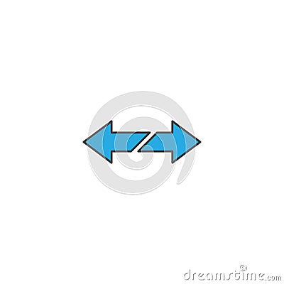 Left and right arrows vector icon symbol isolated on white background Vector Illustration