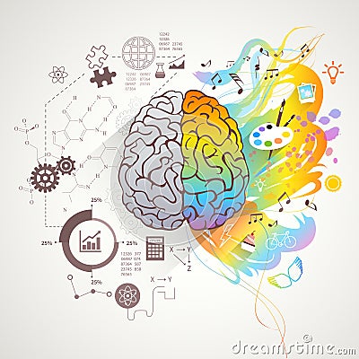 Left Right Brain Concept Vector Illustration