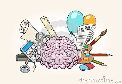 Left and right brain concept Vector Illustration
