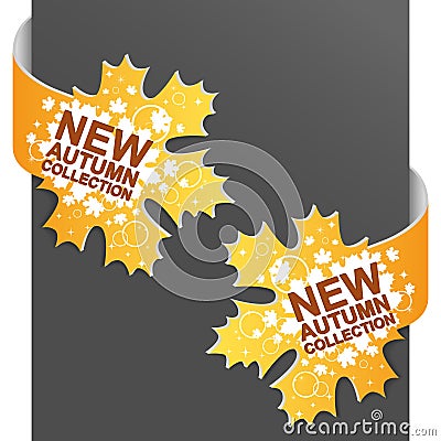 Left and right side sign - NEW AUTUMN COLLECTION Vector Illustration