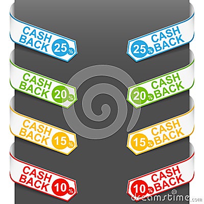 Left and right side signs - Cash back Vector Illustration