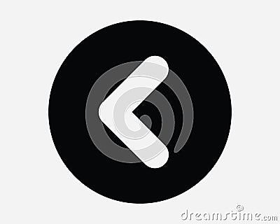 Left Round Caret Arrow Circle Button Side Swipe Previous Page Before West Beside Gesture Direction Aim Icon Sign Shape Vector Vector Illustration