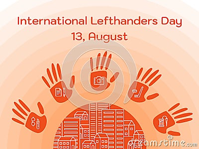 Lefthanders Day vector illustration for web, print Vector Illustration