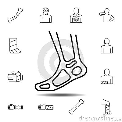 leg, bone icon. Simple thin line, outline vector element of Bone injury icons set for UI and UX, website or mobile application Stock Photo