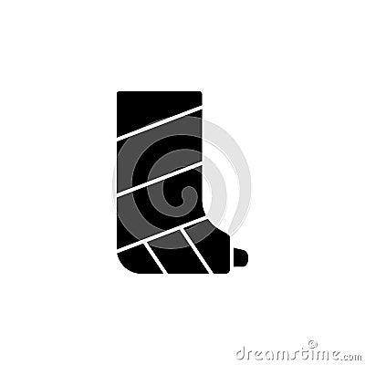 Leg, break, bone, gypsum icon. Simple glyph, flat vector of bone injury icons for ui and ux, website or mobile application Stock Photo
