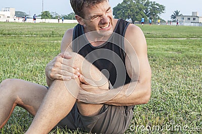 Leg injury Stock Photo