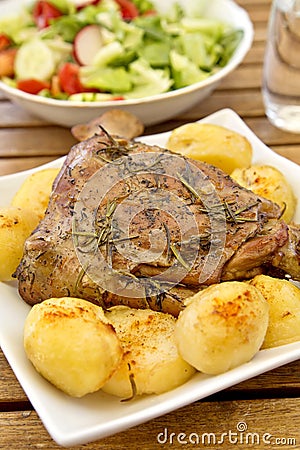 Leg of lamb roast Stock Photo