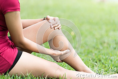 Leg Pain In A Woman Stock Photo