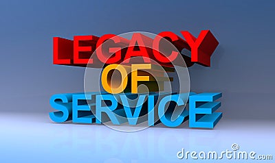 Legacy of service on blue Stock Photo