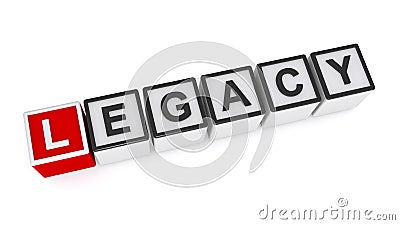 Legacy word block on white Stock Photo