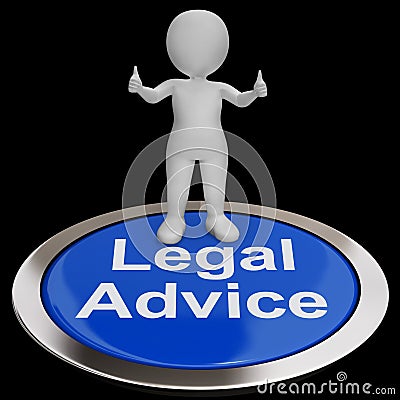 Legal Advice Button Shows Attorney Expert Guidance Stock Photo