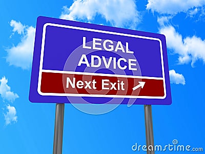 Legal advice next exit sign Stock Photo