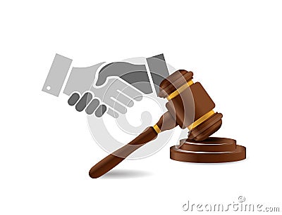 legal agreement handshake concept Cartoon Illustration