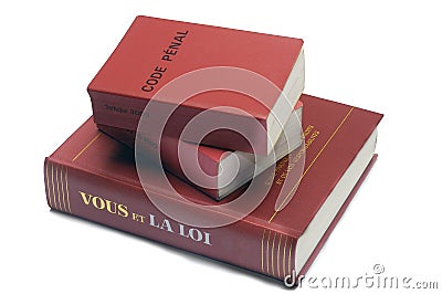 Legal books and the French penal code Stock Photo