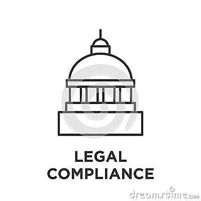 Legal compliance graphic with capitol building Vector Illustration