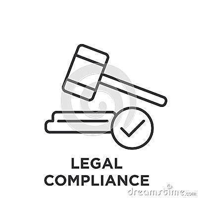 Legal Compliance Graphic with Judge`s Mallet Vector Illustration