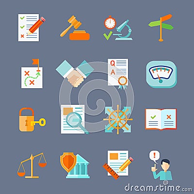 Legal Compliance Icons Set Vector Illustration
